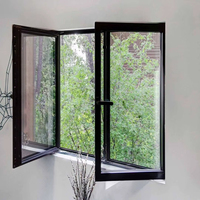 Ventana de Aluminio con Rotura de Puente Térmico CBMmart, Ventana Abatible Personalizada Blanca, Doble Acristalamiento Low-E, Ventanas de PVC con Vidrio de Impacto