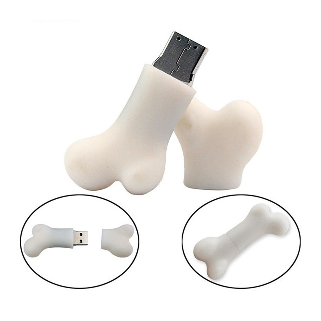 Customizable PVC Dog Bone USB Pendrive 8GB 32GB Flash Disk Soft Rubber Logo Display USB Drive Promotional Gift