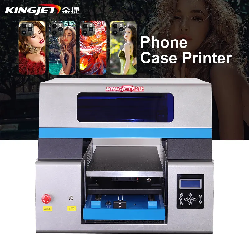 KingJet a3 digitale Inkjet Glas Holz flasche Telefon hülle 6090 Zylinder Flach bett G5i XP600 Druckkopf Impresora UV-Drucker maschine