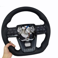 HXHY Upgrade Kulit Alcantara Serat Karbon LED untuk Setir Toyota Prado Land Cruiser LC300 Kustom Interior Asli