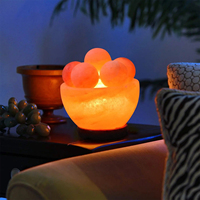 Lampe de sel de l'Himalaya authentique de qualité supérieure, 100 % alimentaire, avec 6 boules de massage, style moderne, du Pakistan