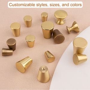 Modern Single Hole Cone Shape Solid Brass Cabinet <strong>Door</strong> Handle <strong>Knobs</strong> Tapered <strong>Gold</strong> Durable Easy Installation Kitchen Drawer - Product Image 4