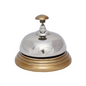 Cloche de table antique en laiton, cloche décorative sonore, cloche d'école, de restaurant, de bureau, à poser sur le comptoir, cloche argentée pour cadeaux - Product Image 1
