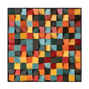 Cuadro Decorativo de Lujo de Alta Gama con Diseño Personalizado, Arte Mural Moderno 3D Texturizado, Bloques de Color Abstractos en Madera para Hotel, Pintura Abstracta al Óleo - Product Image 5