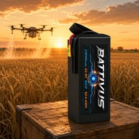 بطارية ليثيوم أيون BATTIVUS 22.8 فولت 23000 مللي أمبير 6S1P للطائرات بدون طيار الصناعية ورشاشات الزراعة، طاقة عالية 524.4 واط ساعة، 175 واط ساعة لكل كيلوجرام، حزمة UN38.3