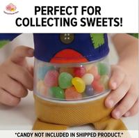 Sac à dos en peluche monstre vert Halloween Candydraem avec pot à bonbons transparent, sac à jouets en peluche pour la fête des trucs ou des fripes