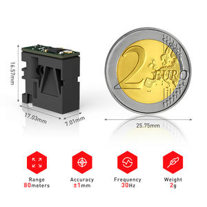 Mini tamaño 520nm Módulo de sensor de distancia láser de luz verde 10m UART TTL Sensor láser de distancia de alta precisión - Product Image 2