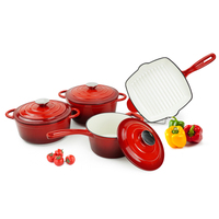 Grosir Cina 11Pcs Set Panci Besi Cor Berlapis Enamel, Panci Dutch Oven, Wajan Goreng, Wajan Ikan untuk Penggunaan Sehari-hari