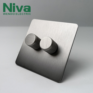 Niva nv2 loạt đôi dimmers Thiết bị chuyển mạch thép không gỉ mạ Bảng điều chỉnh tường chuyển đổi ánh sáng điện nhà ổ cắm - Product Image 1