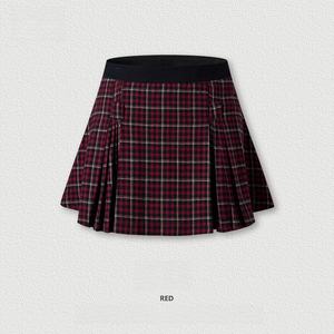 Váy xếp ly cổ điển - Váy ngắn gợi cảm phong cách châu Âu với váy ngắn chữ A kẻ caro - Product Image 4