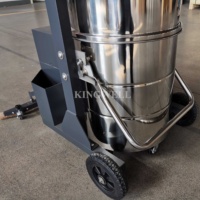 KINGWELL Nouveau aspirateur industriel électrique humide et sec de 100 L alimenté par batterie, 1500 W, réservoir en acier inoxydable pour la poussière et les métaux