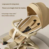 Poussette pour bébé modèle en alliage d'aluminium légère pliable à double vue pour nouveau-nés assis/allongés