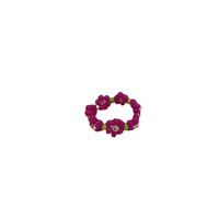 Beliebte Online Red Same Flower Ring Koreanische Ausgabe Bunte Reis perlen Hand gewebter kleiner Blumen ring