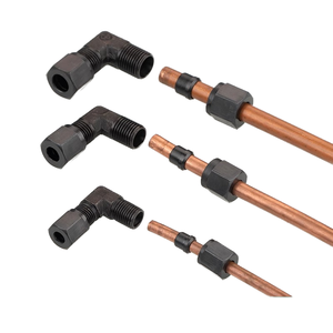 Raccord coudé à double virole en <span class=keywords><strong>acier</strong></span> au carbone pour connecteur de tuyau à haute pression hydraulique en cuivre et en aluminium - Product Image 5