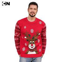 Vente en gros OEM ODM de vêtements pour hommes pulls de Noël personnalisables à col rond et manches longues pour hommes