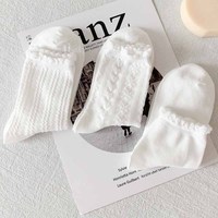 Blanc Femme Mignon Japonais Jk Chaussettes Ins Tide Automne Tube Chaussettes Automne et Été Mince Lolita Dentelle Chaussettes