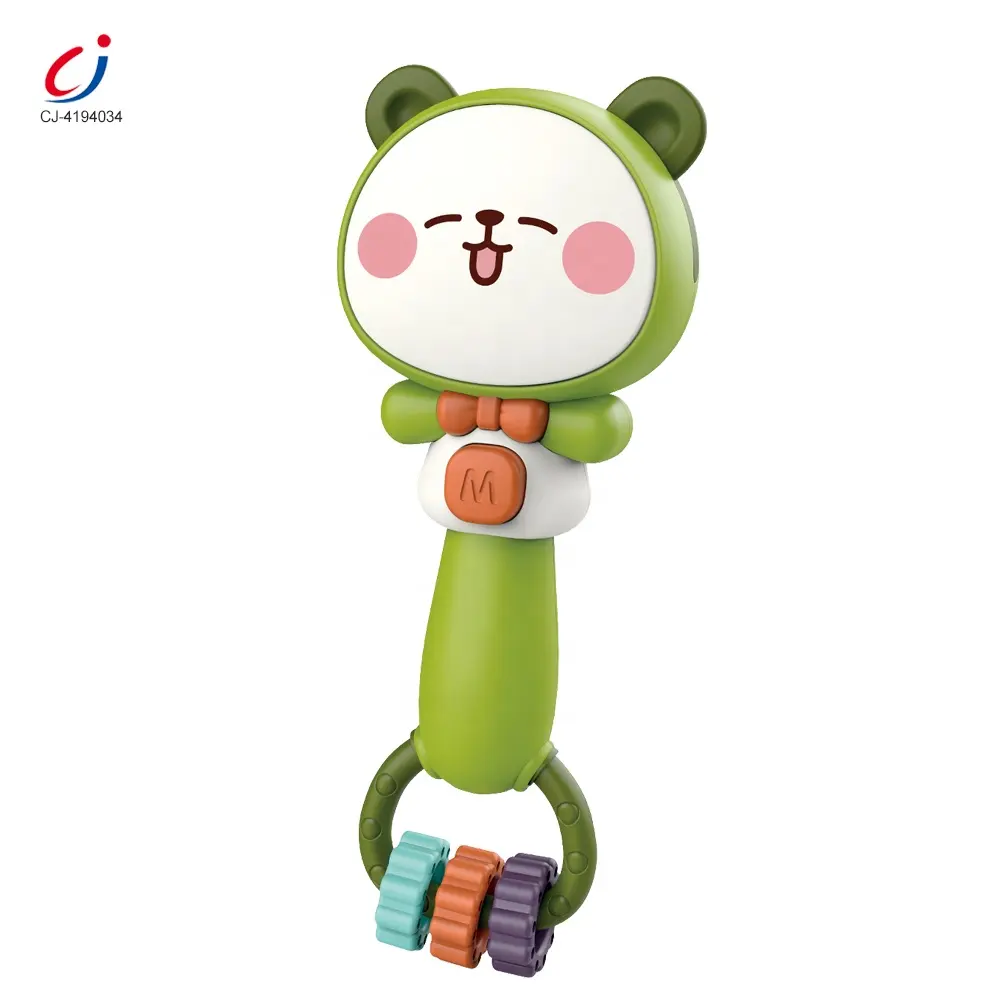 Chengji instrumentos musicais educacionais bebê abanador brinquedo infantil cartoon forma plástico mão tremendo chocalho