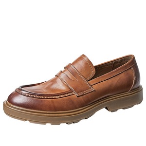 Mocassins en cuir véritable noir à tige haute pour hommes, chaussures de style britannique polyvalentes, à la mode, rétro, colorées, haut de gamme - Product Image 4