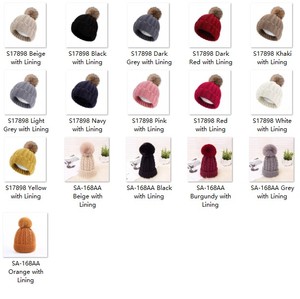 Bonnet en tricot pour femme avec pompon, doublure polaire chaude, idéal pour l'hiver – Vente en gros, en stock - Product Image 2