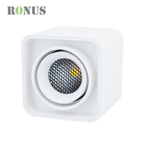 Spot carré en aluminium de 9W monté en Surface, éclairage LED réglable avec Rotation de 360 degrés
