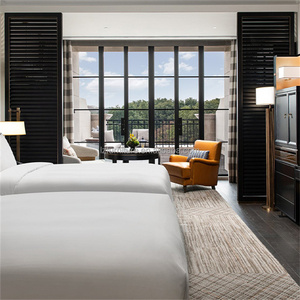 King Size Hotel Bedroom Furniture Set Wooden <b>Bed</b> Frame With Upholstered Headboard Ottoman <b>Side</b> Table NightstandFor 3 Star Hotels - Product Image 5