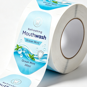 Etiquetas Adhesivas Personalizadas para Botellas, Impresas en Rollo, Resistentes al Agua, de Vinilo Brillante, para Envasado de Cosméticos y Cuidado Bucal - Product Image 1