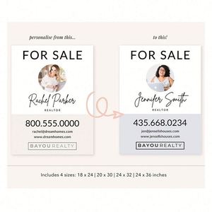 Letrero Personalizado para Agentes Inmobiliarios, Señalización con Impresión Digital, Letreros Publicitarios para Jardín, Plantilla para Letreros Inmobiliarios - Product Image 2