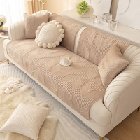 Benyi tapis Sofacover conception exquise motif de feuille confortable en peluche antidérapant matelassé canapé coussin velours maison coin canapé couvre