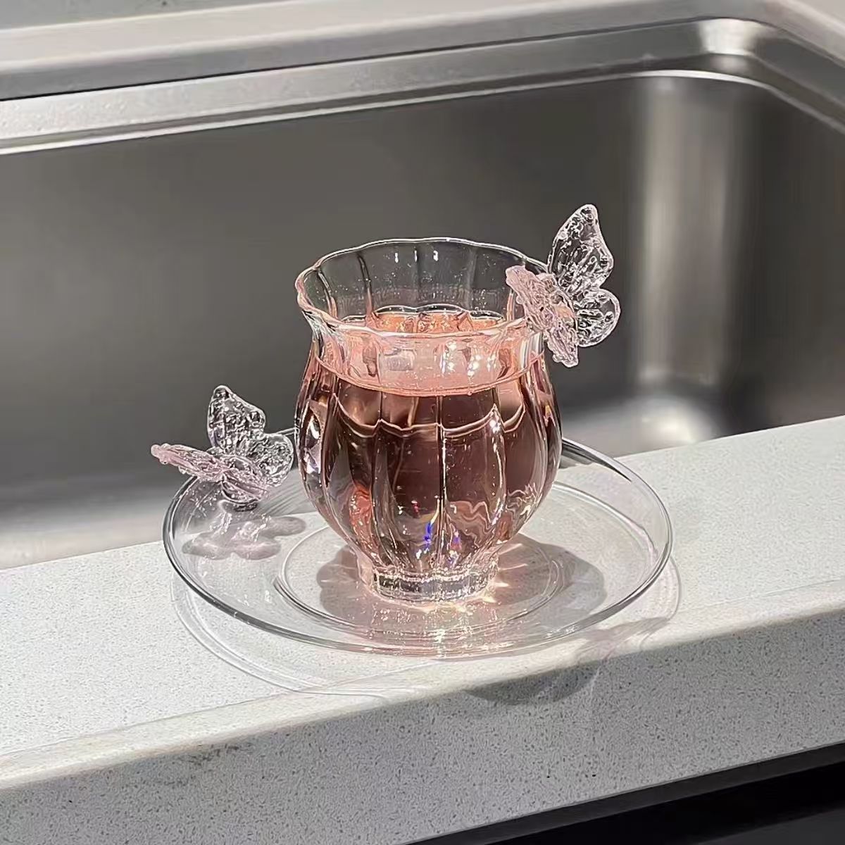 Ensemble ancien tasse et soucoupe café peinture Papillon Antique Butterfly pain Ensemble ancien tasse et soucoupe café peinture Papillon Antique Butterfly pain