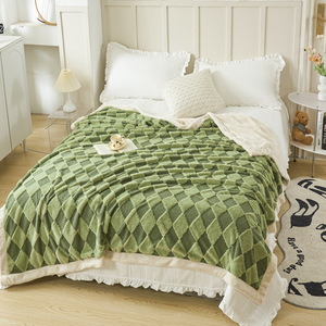 ผ้าสักหลาดขนกระต่ายไทยสีทึบผ้าห่มสารพัดประโยชน์สองคนสำหรับหนึ่งคน - Product Image 3