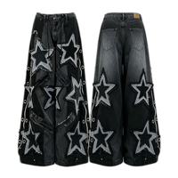 Pantalon en jean noir patchwork style Y2K HaiYao, streetwear hip hop, jeans baggy, vente en gros, haute qualité