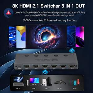 Conmutador <span class=keywords><strong>HDMI</strong></span> 2.1 de Alta Calidad de Aleación de Aluminio 8K 60Hz 4K 240Hz 3x1 5x1 7x1, Adaptador Convertidor para Laptop y HDTV - Product Image 2