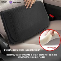 Boîte de rangement pour voiture et support lombaire tout-en-un, bac de rangement pliable universel en tissu Oxford pour sièges