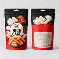 Sachet d'emballage alimentaire en plastique personnalisé avec fenêtre, refermable, pour farine, riz et gâteaux