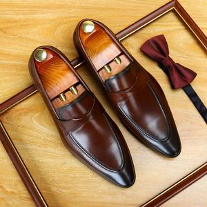 British Thick Soled Genuine Leather Round-<b>toe</b> Casual Leather Wedding Shoes with Brocade Detailing Men Shoes for Formal Occasions - Product Image 6