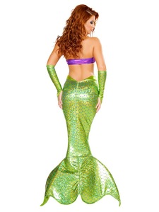 Disfraz <span class=keywords><strong>de</strong></span> Halloween <span class=keywords><strong>para</strong></span> Adultos, Vestido <span class=keywords><strong>de</strong></span> Princesa Sirena, Lentejuelas, Cosplay, Sexy, Sin Tirantes, Vestido <span class=keywords><strong>de</strong></span> Noche <span class=keywords><strong>para</strong></span> Actuación, Carnaval - Product Image 3