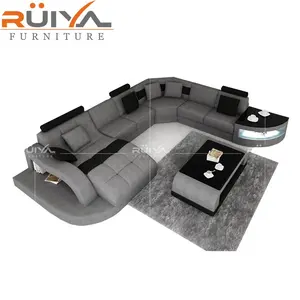 Bộ Sofa Bằng Vải Hiện Đại Hình Chữ U Thiết Kế Sang Trọng Của Đức Với Đèn LED