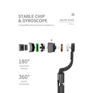 Perche à <span class=keywords><strong>selfie</strong></span> trépied pliable réglable en aluminium <span class=keywords><strong>L08</strong></span> pour appareil photo et téléphone portable, avec stabilisateur de cardan, pliable et améliorée - Product Image 6