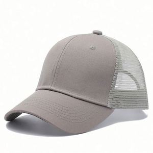 Casquettes de baseball en coton unisexe pas chères en gros en stock pour le printemps et l'été, casquettes de baseball en coton à 6 panneaux avec maille pour l'extérieur - Product Image 3