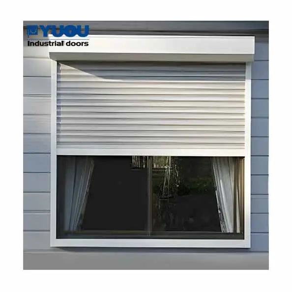 Ukuran disesuaikan kualitas tinggi disesuaikan murah Hurricane proof bermotor aluminium alloy jendela shutter jendela industri