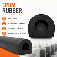 Pare-battage marin creux en EPDM de type D, personnalisé, étanche, résistant à l'ozone, avec trous de fixation, pour protection des bords de quai et des coques de bateaux