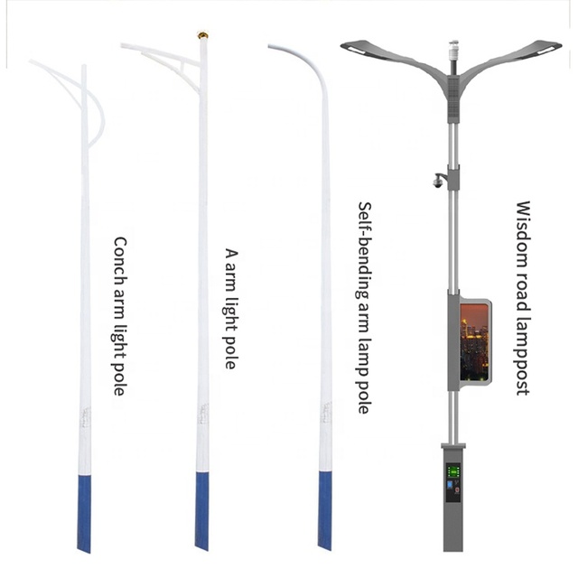 6m 8m10m 12m 15m 20m Adjustable Metal Pole Hot Galvanized Metal Tubular Steel Pole CCTV Steel Pole