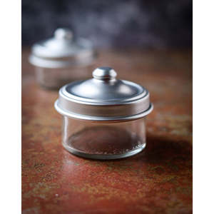 Daniele F. Set of Two Eco-Friendly 400ml <b>Glass</b> and Aluminum Storage <b>Jars</b> for Kitchen Accessory Organization Use in Restaurants - Product Image 1