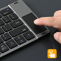 Clavier sans fil pliable avec pavé tactile rechargeable, format de poche pour iPad, iPhone, smartphone, tablette, ordinateur portable