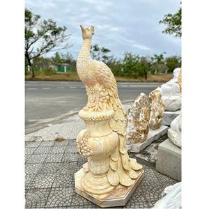 Nouveau haut personnalisé Durable sculpté à la main statue de paon moderne Surface polie Statue d'animal Vietnam 1 an de garantie en plein air - Product Image 5