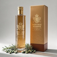 Bouteille en verre super-flint ronde et fine de 530 ml avec logo couleur personnalisé et boîte d'emballage, vide, pour spiritueux, liqueur, whisky, vente en gros