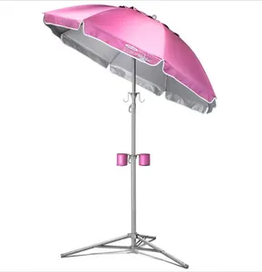 Moderno 16 ombrellone esterno in fibra ossea Sier colla ombrellone da spiaggia tubo di ferro Hotel Park pubblicità ombrellone pieghevole da esterno speciale