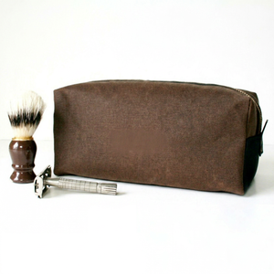 Unisex Custom Logo Canvas Leather Dopp Kit Travel Toiletry Bag Waterproof Shaving Cosmetic Wash Organizer <b>Case</b> LCTB-0059 - Product Image 1