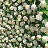 Toiles de fond photographiques artificielles en roses blanches, décorations murales florales pour mariages, arrière-plans photo, décorations pour fêtes d'anniversaire