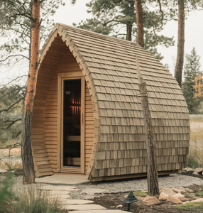 Sauna moderne isolé en bois pour l'extérieur en hiver Construction en bois massif avec banc chauffant électrique Poêle à bois Abri - Product Image 4